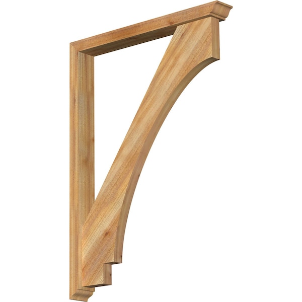 Ekena Millwork Imperial Traditional Rough Sawn Bracket w/ Offset Brace, Western Red Cedar, 4"W x 32"D x 44"H BKT0402X32X44IMP01RWR - main